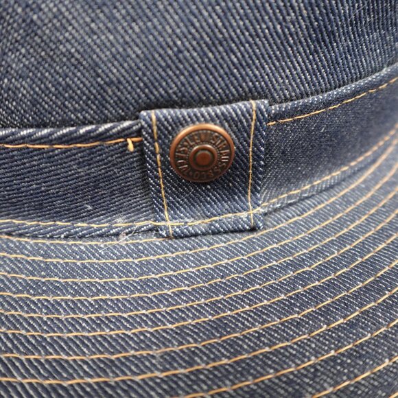 Vintage USA Levi's Denim Rodeo Cowboy Hat Size 7 3/8 Western 1970s - Picture 2 of 10